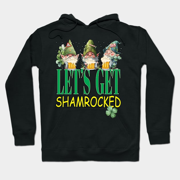 Lets Get Shamrocked Leprechauns Funny Clovers St Patrick's Day Hoodie by Envision Styles